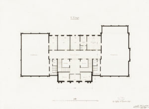 Grundriss 2. Etage, Stationärer Bereich mit Hauswartswohnung, 1892