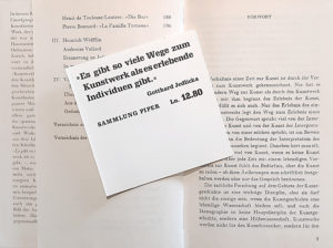 Buchzeichen zu Gotthard Jedlickas Aufsatzband "Wege zum Kunstwerk" von 1960
