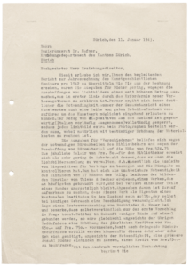 Konrad Escher, Brief an Regierungsrat Dr. Hafner