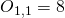 O_{1,1}=8